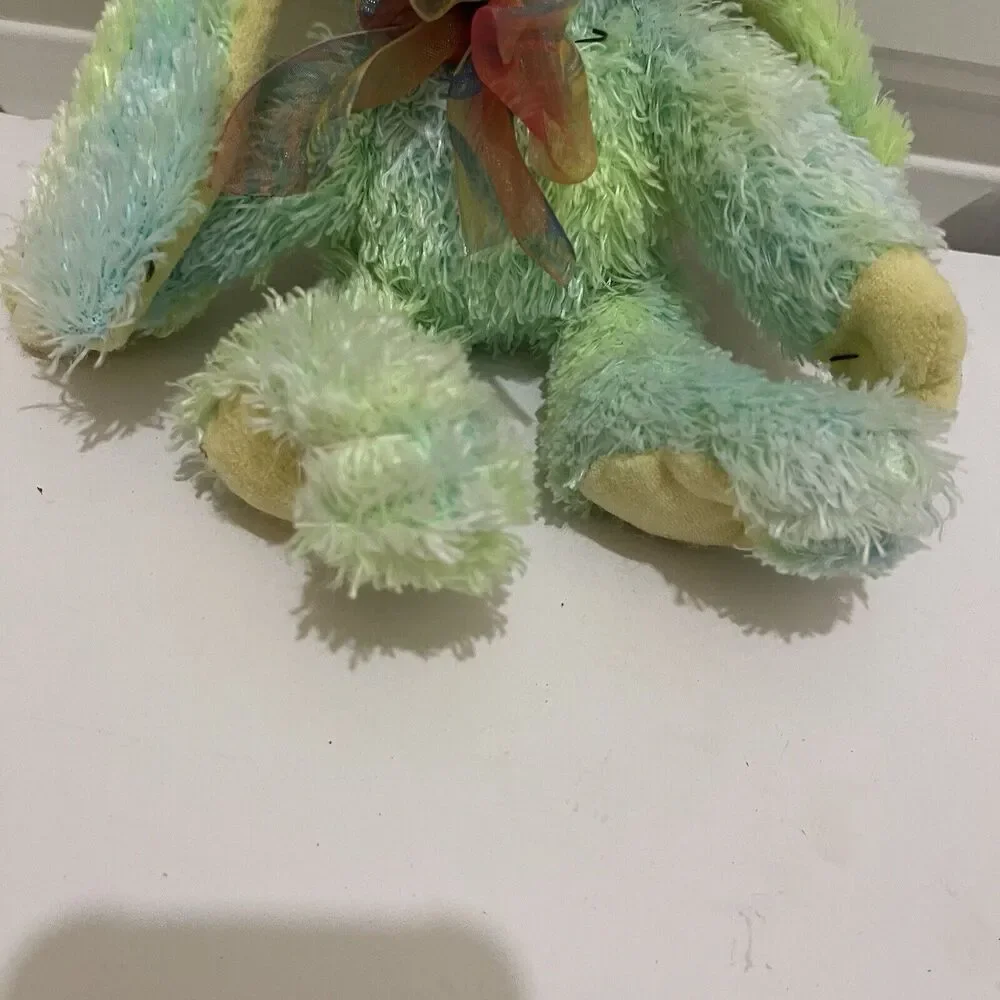 Atico International Green Tie Dye Fuzzy Bunny Rabbit Plush 7